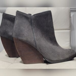 Very Volatile Charcoal Suede Ankle Booties